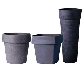 Tiestos de terracota y resina